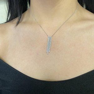 Piero Milano Natural Diamond Drop Pendant Necklace 18K White Gold 1.68cttw